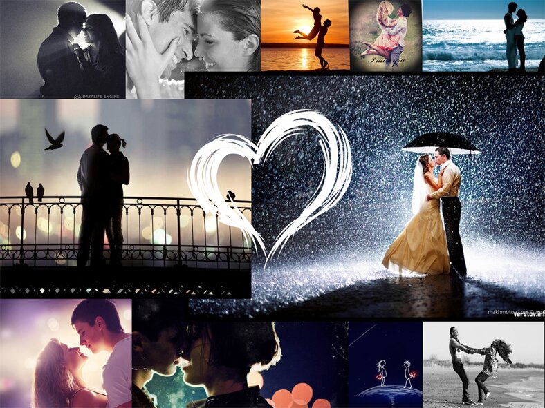 фотоколлаж влюбленным